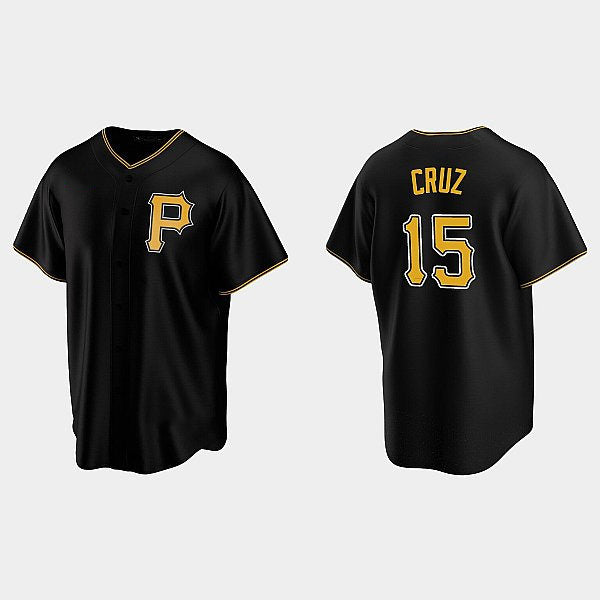Baseball Jersey | Pittsburgh Pirates #15 Oneil Cruz Black Alternate Team Logo Cool - image 1