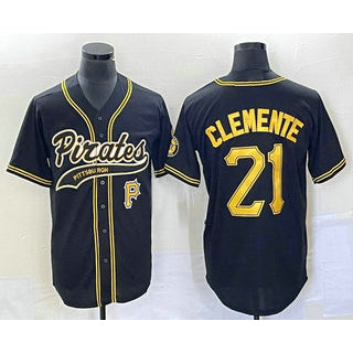 Baseball Jersey | Pittsburgh Pirates #21 Roberto Clemente Number Black Stitched - image 1