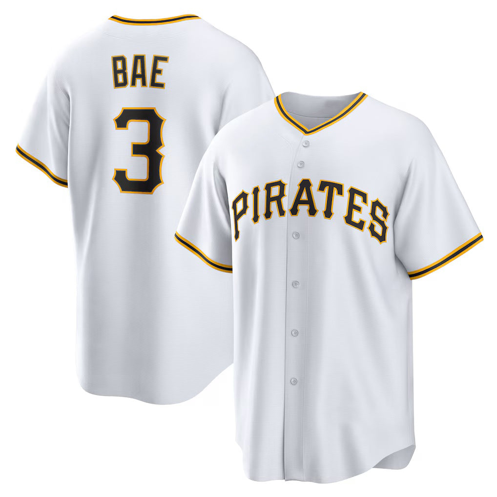 Baseball Jersey | Pittsburgh Pirates #3 Ji-Hwan Bae White Replica Player - image 1