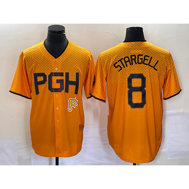 Baseball Jersey | Pittsburgh Pirates #8 Willie Stargell Gold 2023 City Connect Stitched - image 1