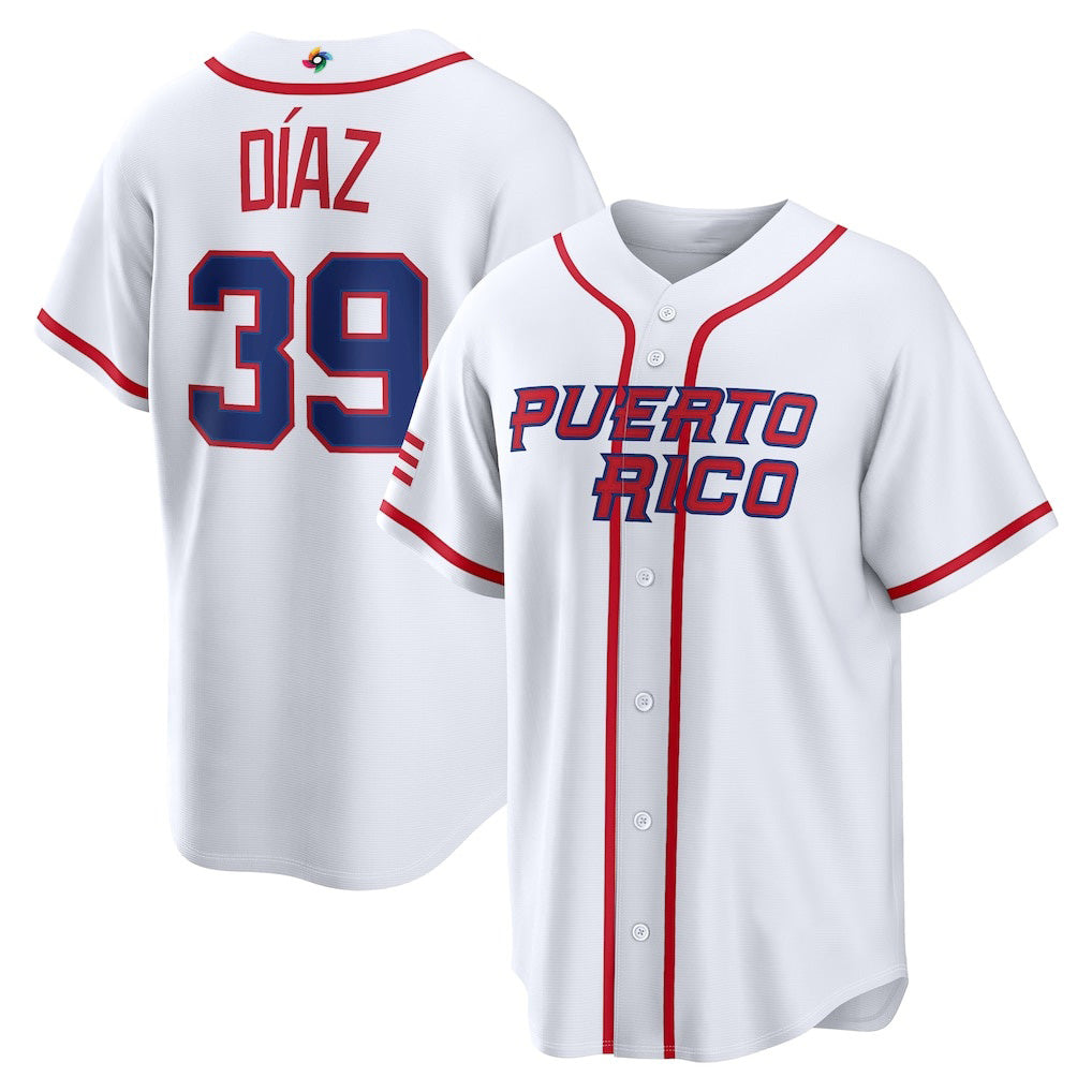Baseball Jersey | Puerto Rico Baseball #39 Edwin D¨ªaz 2026 World Baseball Classic Home Stadium - White - image 1