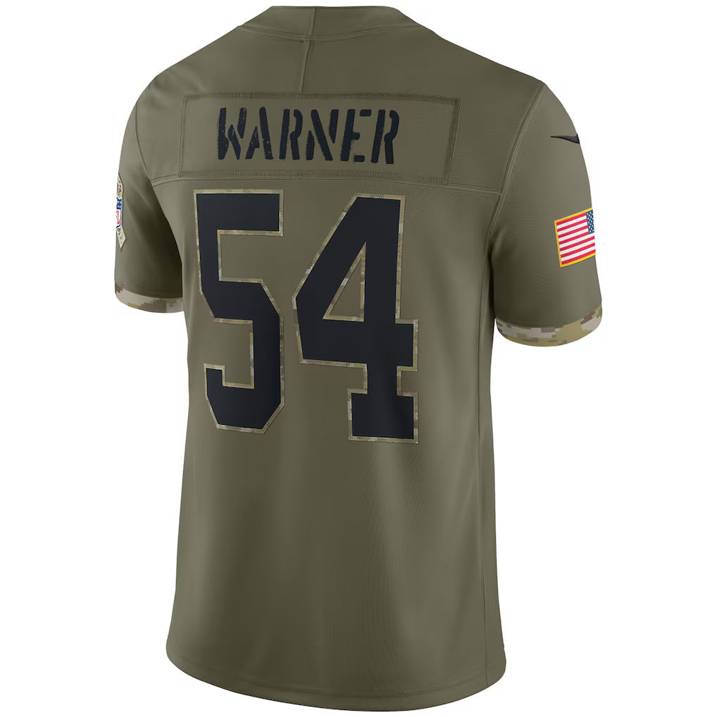 American Football Jersey | SF.49ers #54 Fred Warner Salute To Service Limited Football Stitched Jersey - Olive - image 1