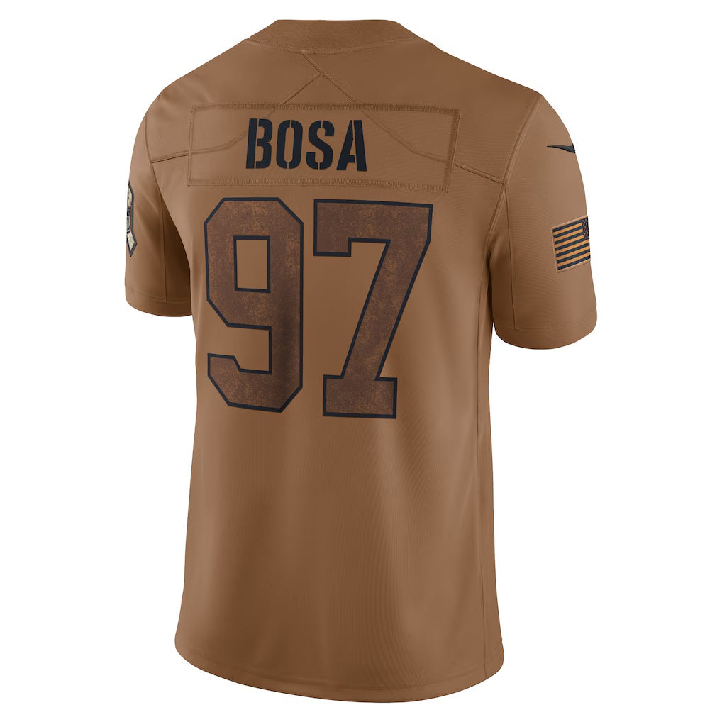 American Football Jersey | SF.49ers #97 Nick Bosa Salute To Service Limited Football Stitched Jersey - Brown - image 1