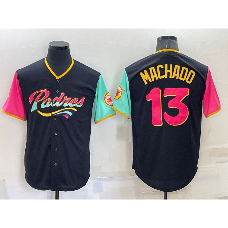 Baseball Jersey | San Diego Padres #13 Manny Machado Black 2022 City Connect Stitched - image 1
