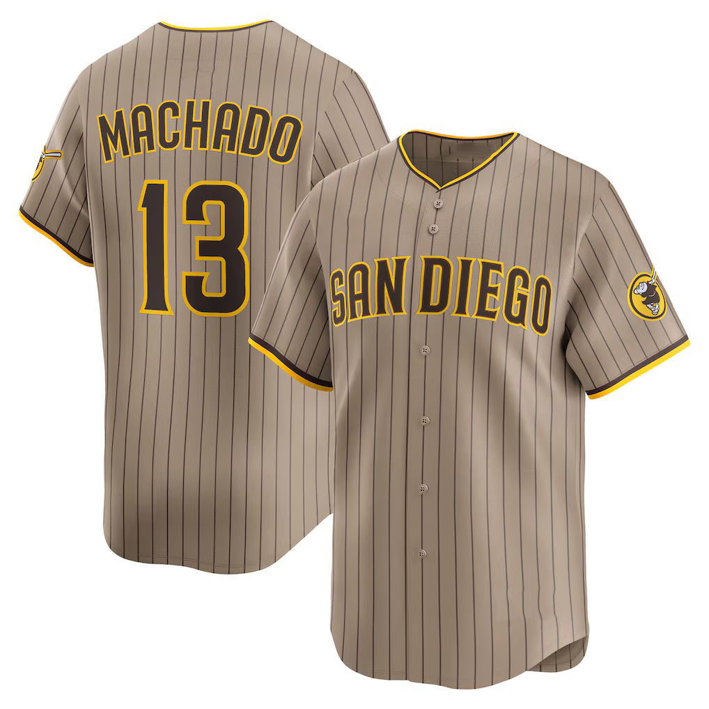 Baseball Jersey | San Diego Padres #13 Manny Machado Khaki Alternate Limited Player - image 1