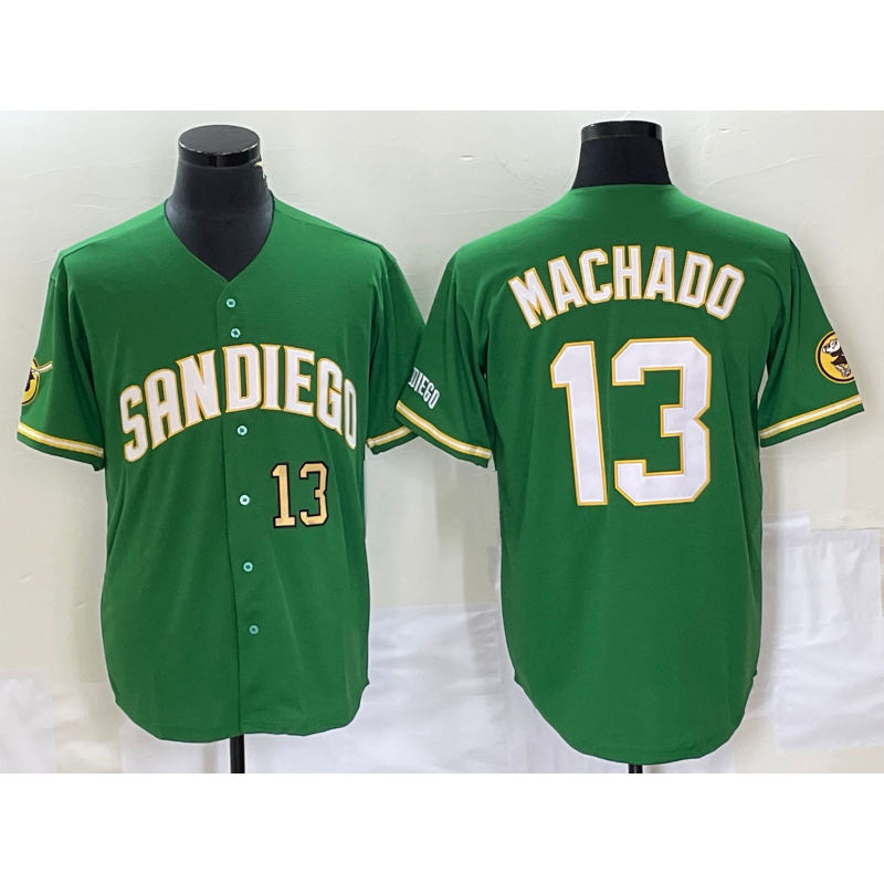 Baseball Jersey | San Diego Padres #13 Manny Machado Number Green Stitched - image 1