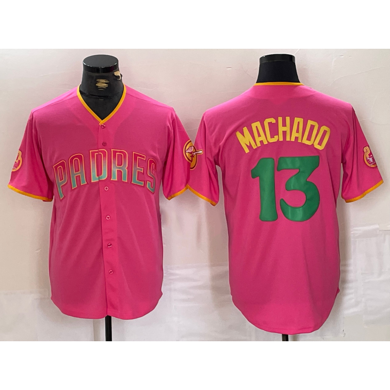 Baseball Jersey | San Diego Padres #13 Manny Machado Pink Stitched - image 1