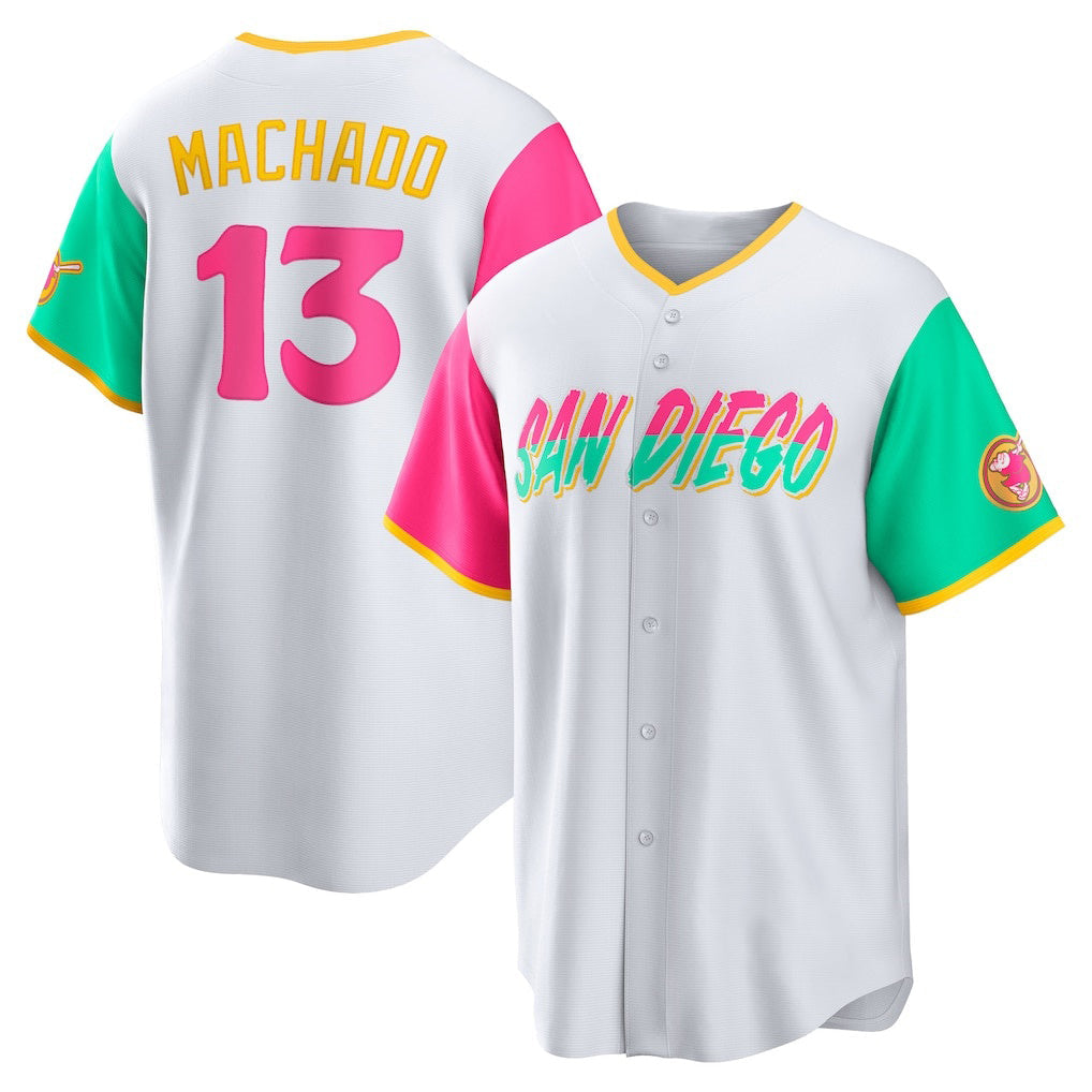 Baseball Jersey | San Diego Padres #13 Manny Machado White City Connect Replica Player - image 1