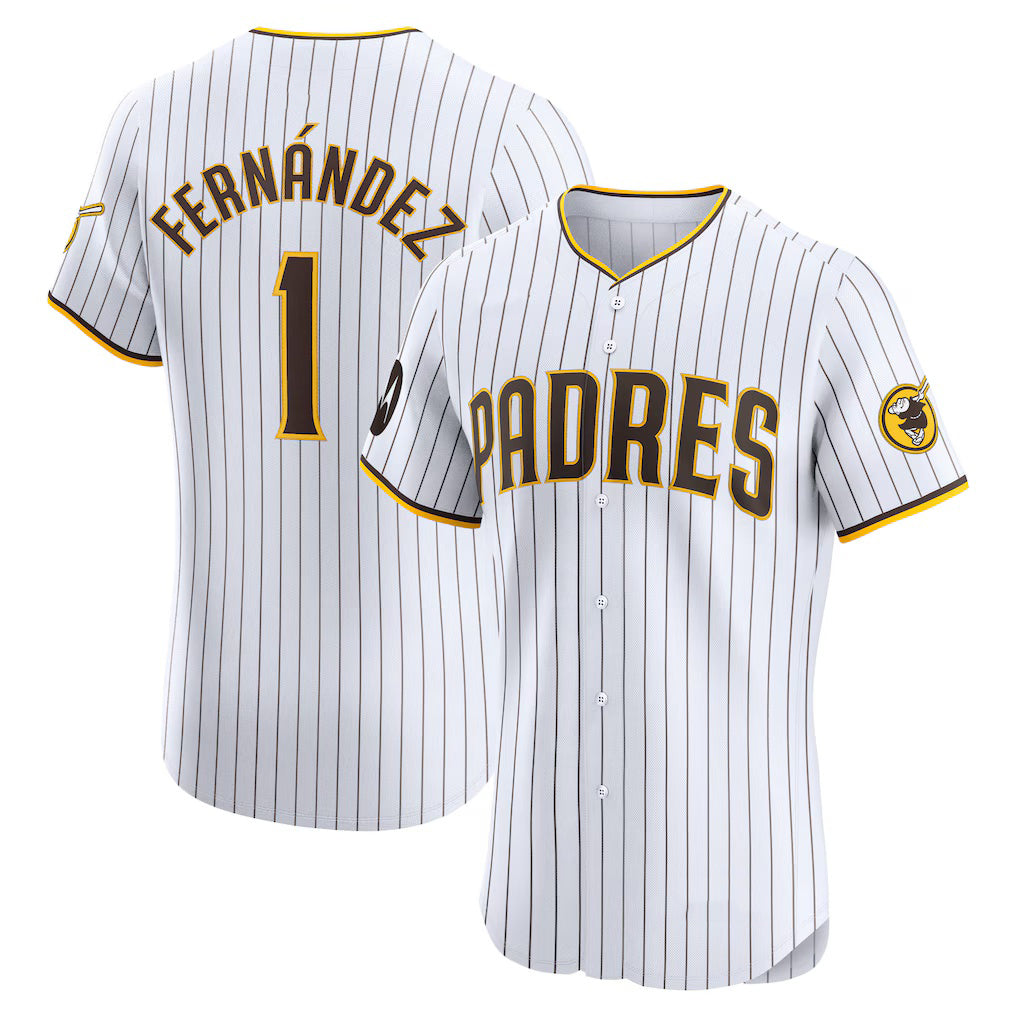 Baseball Jersey | San Diego Padres #1 Tony Fernández White Home Sponsor Patch Player - image 1