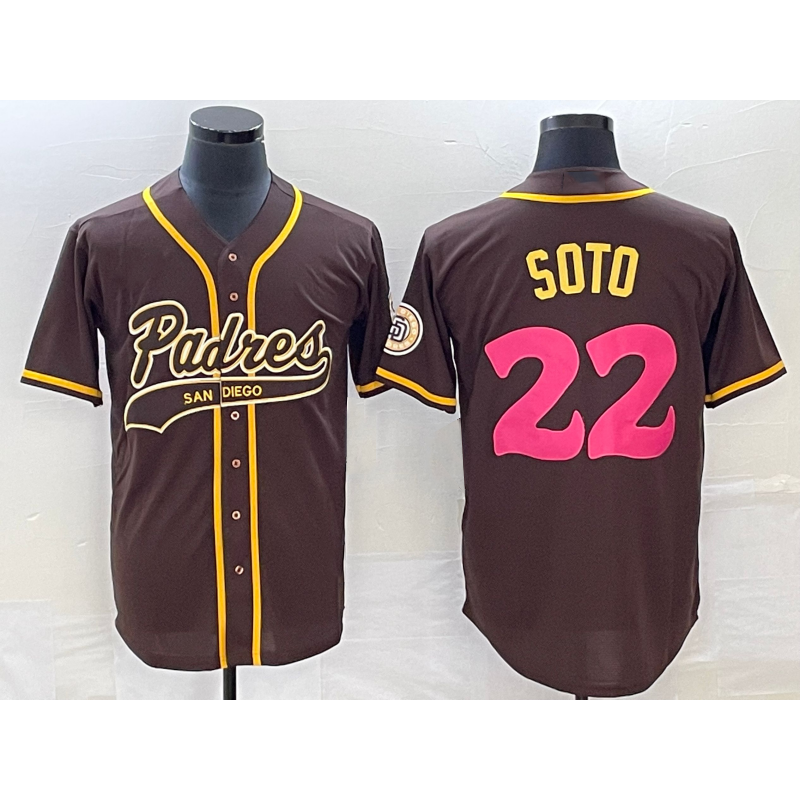 Baseball Jersey | San Diego Padres #22 Juan Soto Brown NEW 2023 City Connect Stitched - image 1