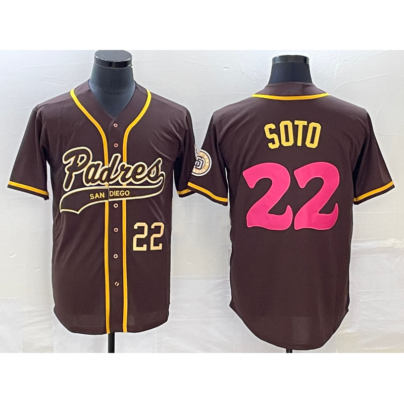 Baseball Jersey | San Diego Padres #22 Juan Soto Number Brown NEW 2023 City Connect Stitched - image 1