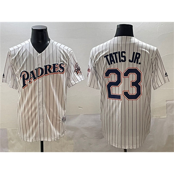 Baseball Jersey | San Diego Padres #23 Fernando Tatis Jr. White Throwback With Patch Stitched - image 1