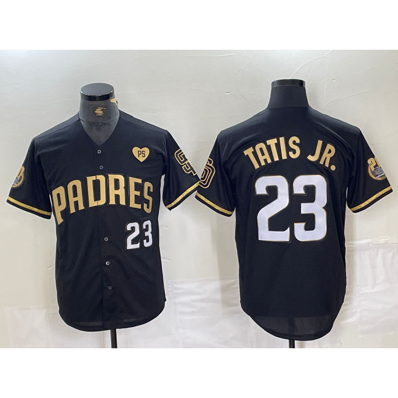 Baseball Jersey | San Diego Padres #23 Fernando Tatis Jr Black Gold With Patch Stitched - image 1