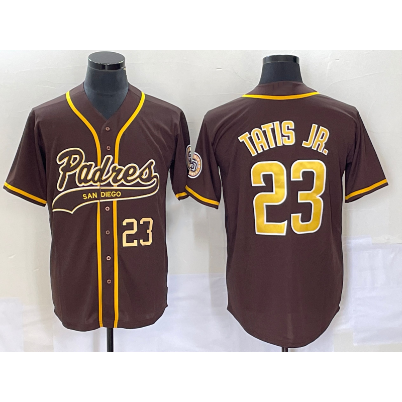 Baseball Jersey | San Diego Padres #23 Fernando Tatis Jr Number Brown NEW 2023 Stitched - image 1