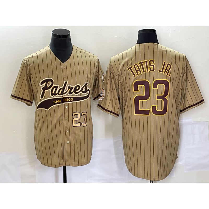 Baseball Jersey | San Diego Padres #23 Fernando Tatis Jr Number Tan NEW 2023 Stitched - image 1