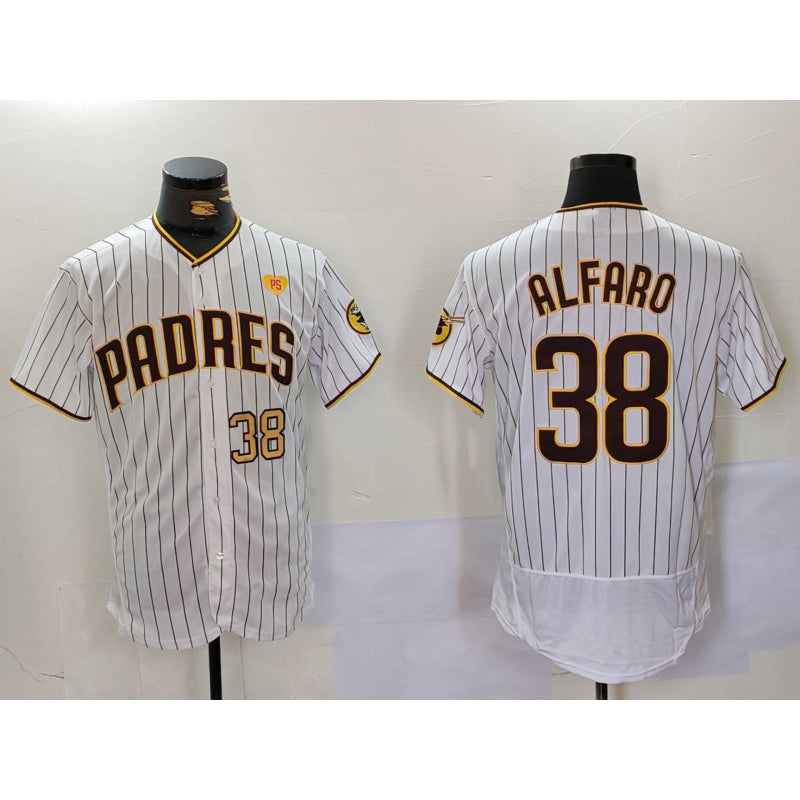 Baseball Jersey | San Diego Padres #38 Jorge Alfaro White With PS Patch Stitched Flex - image 1