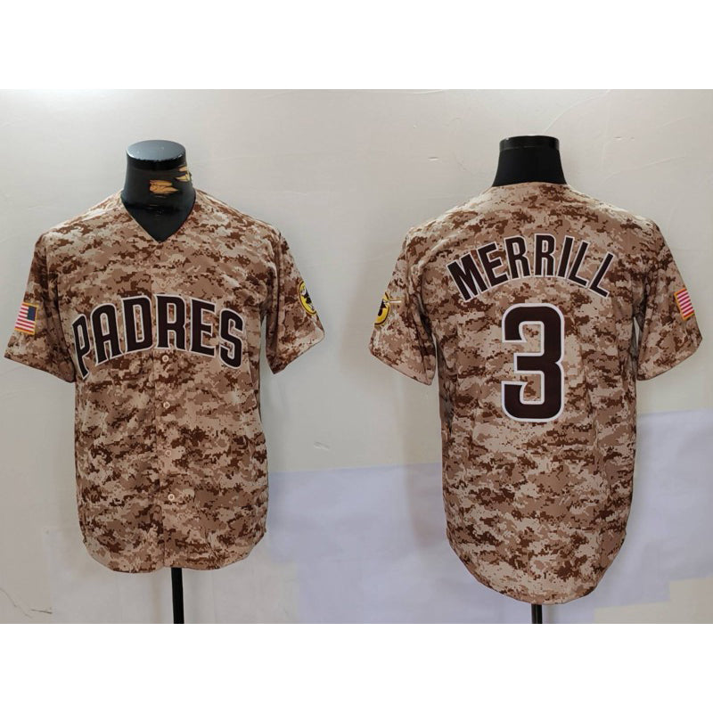 Baseball Jersey | San Diego Padres #3 Jackson Merrill Camo Stitched - image 1