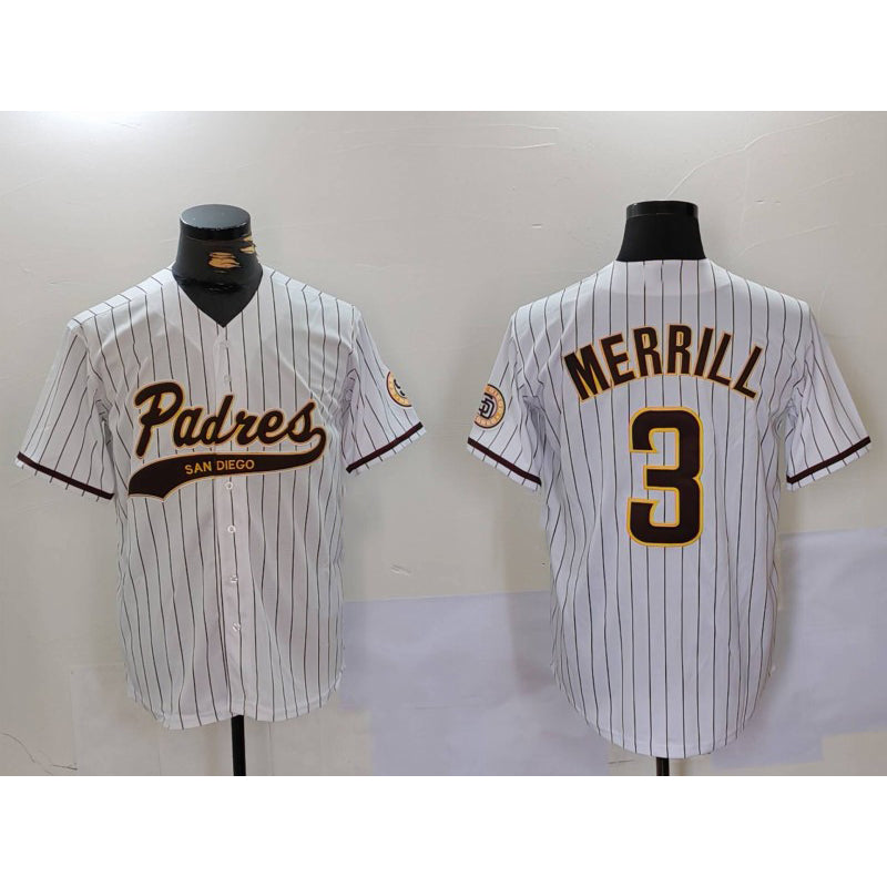 Baseball Jersey | San Diego Padres #3 Jackson Merrill White 2023 Stitched - image 1