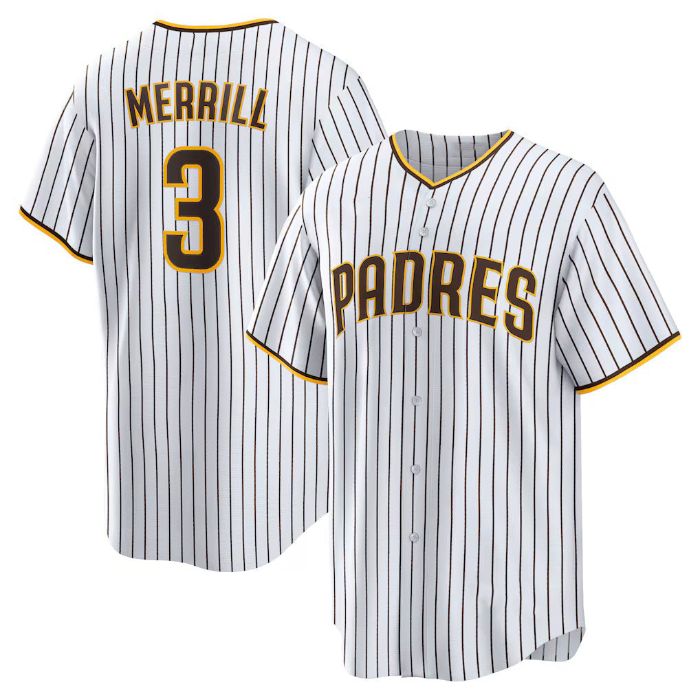 Baseball Jersey | San Diego Padres #3 Jackson Merrill White Home Replica - image 1