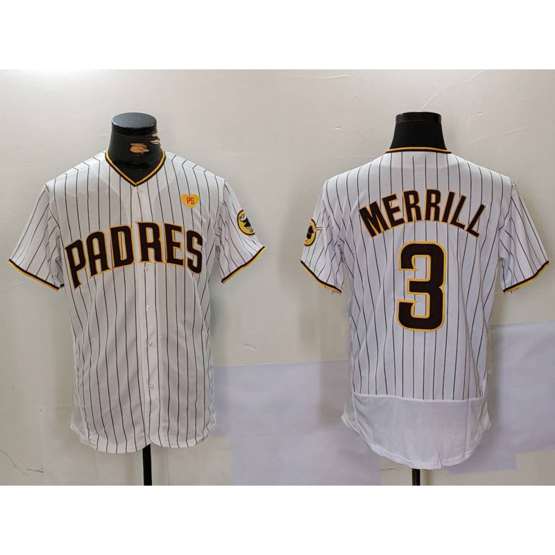 Baseball Jersey | San Diego Padres #3 Jackson Merrill White With PS Patch Stitched - image 1