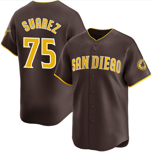 Baseball Jersey | San Diego Padres #75 Robert Suarez Brown 2024 Away Limited Stitched - image 1
