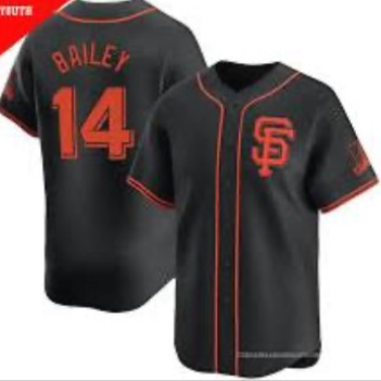 Baseball Jersey | San Francisco Giants #14 Patrick Bailey Black 2024 Black AlternateLimited Stitched - image 1