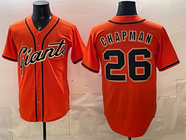 Baseball Jersey | San Francisco Giants #26 Matt Chapman Orange Stitched - image 1