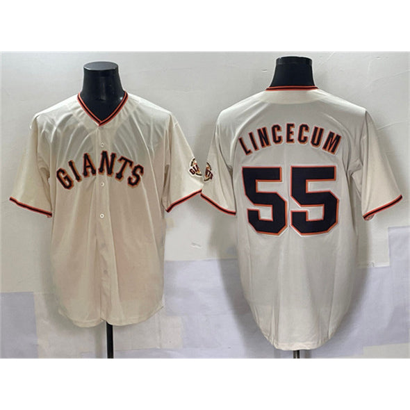 Baseball Jersey | San Francisco Giants #55 Tim Lincecum Cream 2024 Home Limited Stitched - image 1