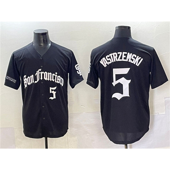 Baseball Jersey | San Francisco Giants #5 Mike Yastrzemski Black 'Gothic Fog Edition' Limited Stitched - image 1