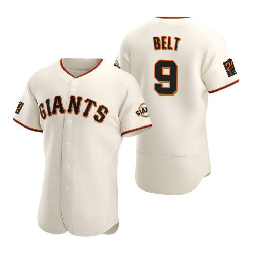 Baseball Jersey | San Francisco Giants #9 Brandon Belt 2020 Baseball Cream - image 1
