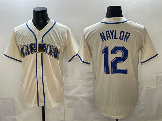 Baseball Jersey | Seattle Mariners #12 Josh Naylor Cream Alternate Stitched - image 1