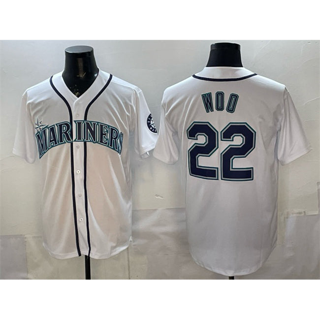 Baseball Jersey | Seattle Mariners #22 Bryan Woo White Stitched - image 1