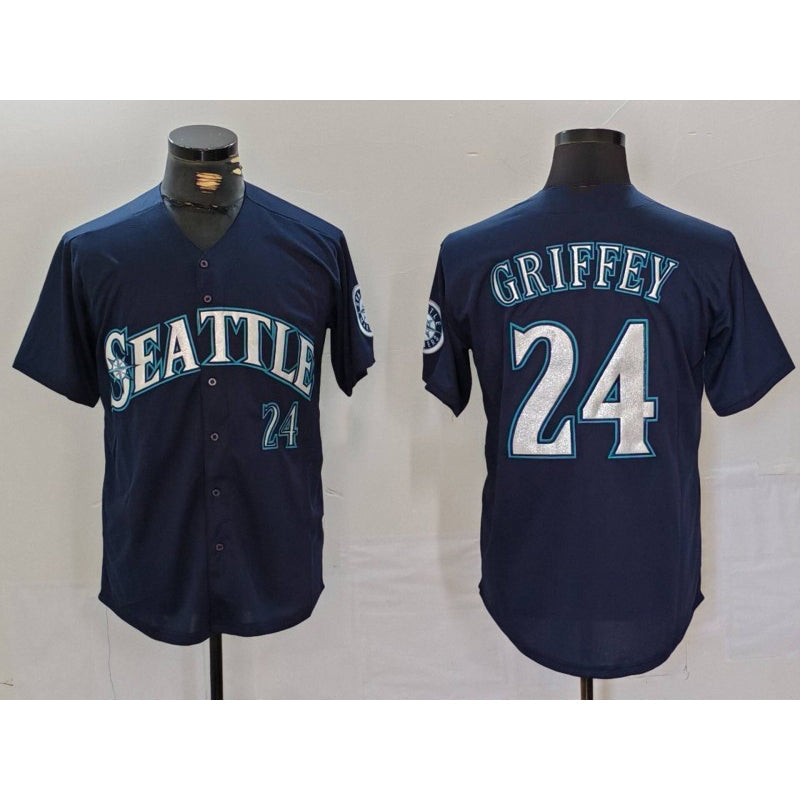 Baseball Jersey | Seattle Mariners #24 Ken Griffey Jr Navy Stitched - image 1