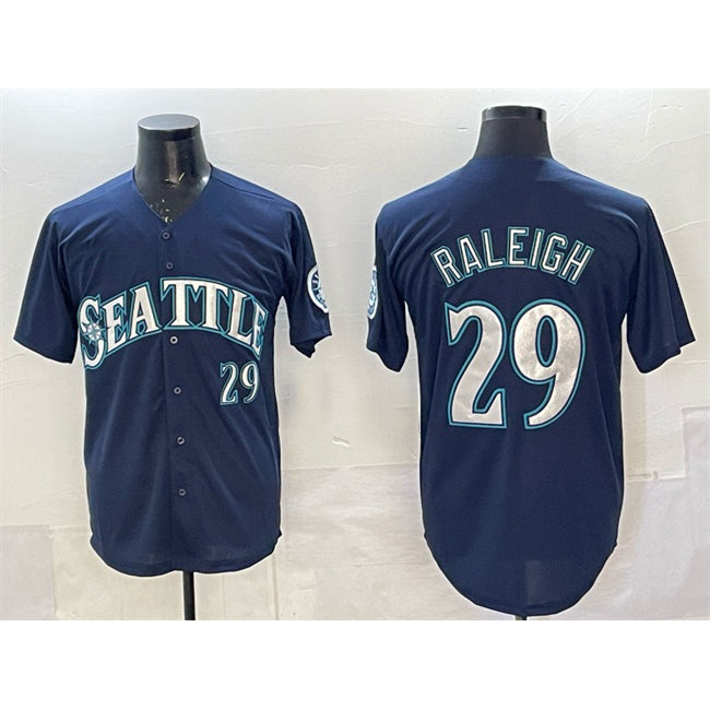 Baseball Jersey | Seattle Mariners #29 Cal Raleigh Navy Limited Stitched - image 1