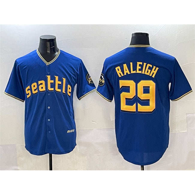 Baseball Jersey | Seattle Mariners #29 Cal Raleigh Royal City Connect Stitched - image 1