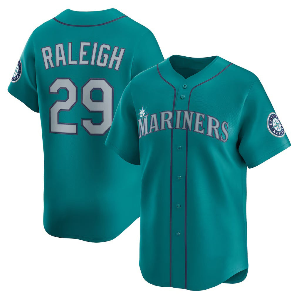 Baseball Jersey | Seattle Mariners #29 Cal Raleigh Teal Alternate Limited - image 1