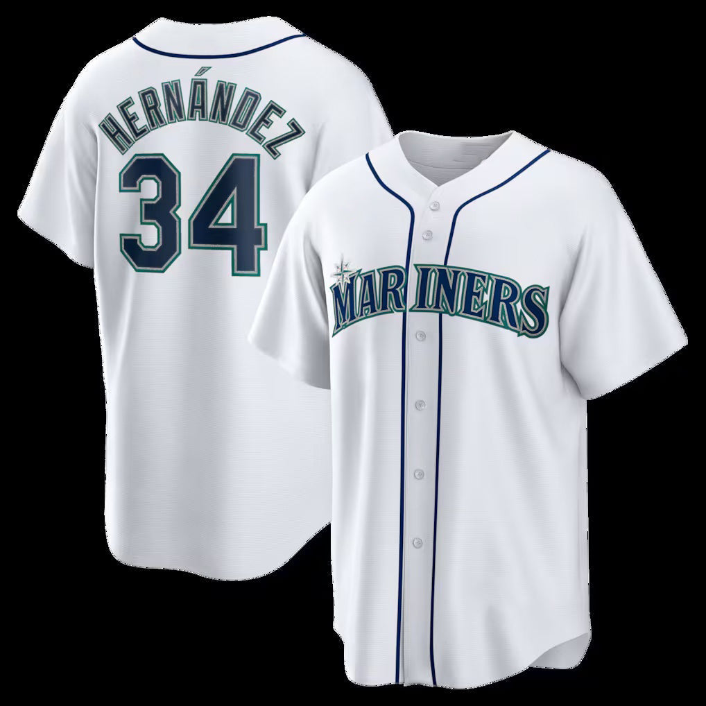 Baseball Jersey | Seattle Mariners #34 Felix Hernandez White Home Retired Player Replica - image 1