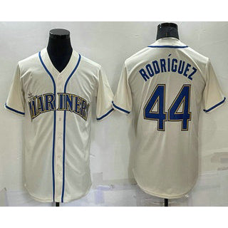 Baseball Jersey | Seattle Mariners #44 Julio Rodriguez Cream Stitched Cool - image 1