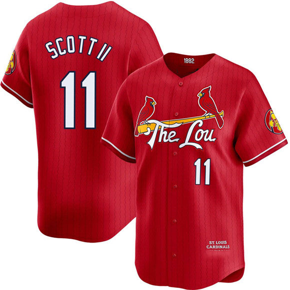Baseball Jersey | St. Louis Cardinals #11 Victor Scott II Red City Connect Limited Stitched - image 1