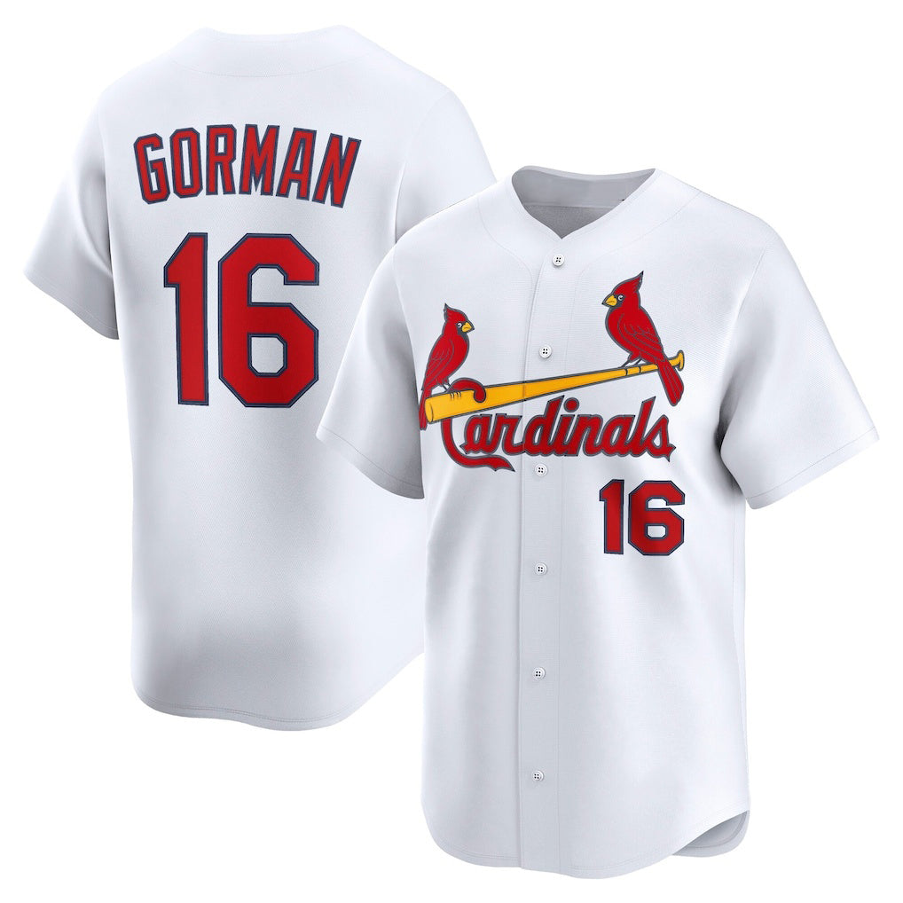 Baseball Jersey | St. Louis Cardinals #16 Nolan Gorman White Home Limited Player - image 1