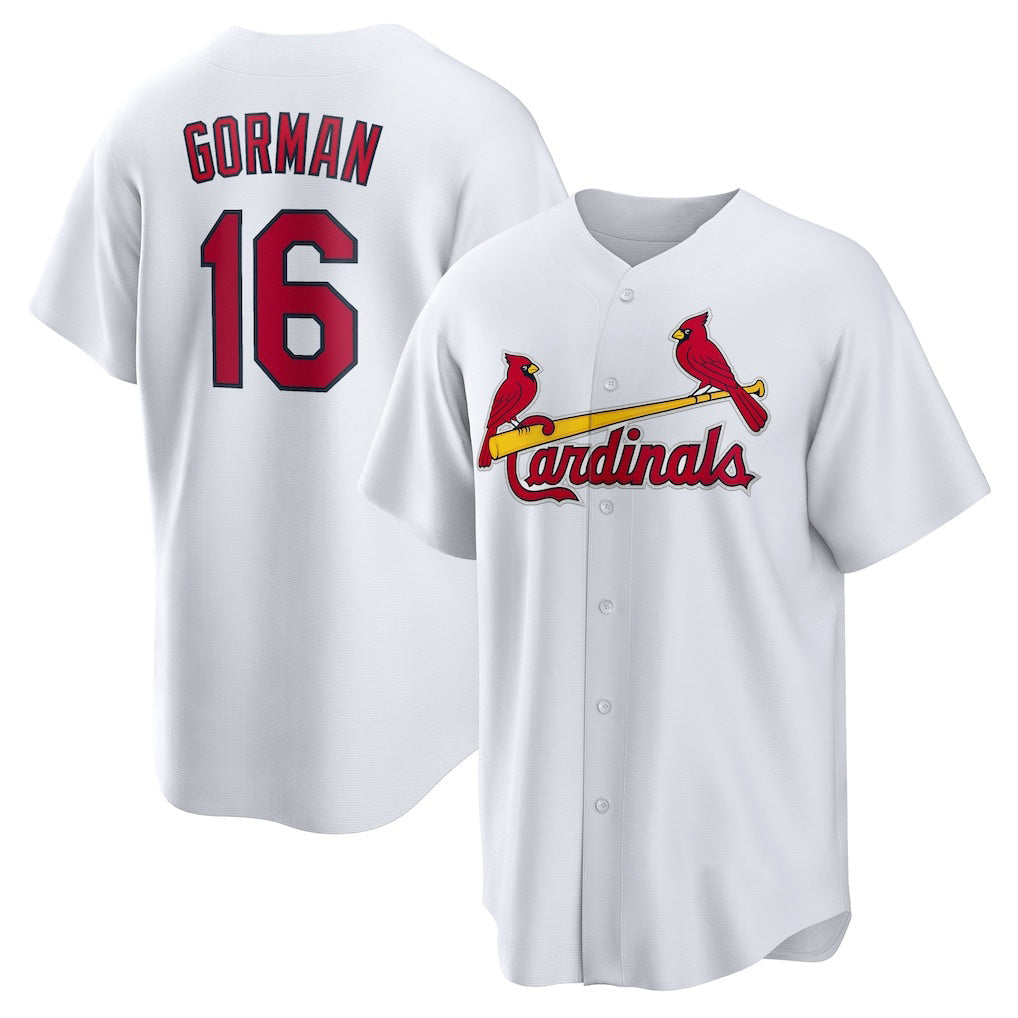 Baseball Jersey | St. Louis Cardinals #16 Nolan Gorman White Home Replica - image 1