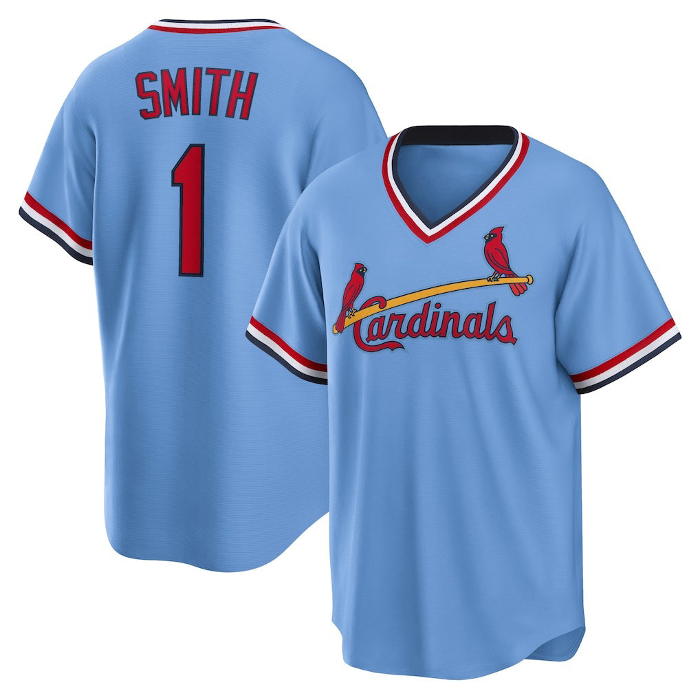Baseball Jersey | St. Louis Cardinals #1 Ozzie Smith Light Blue Road Cooperstown Collection Player - image 1