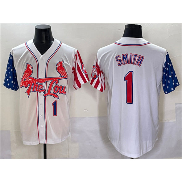 Baseball Jersey | St. Louis Cardinals #1 Ozzie Smith White Independence Day Limited Stitched - image 1