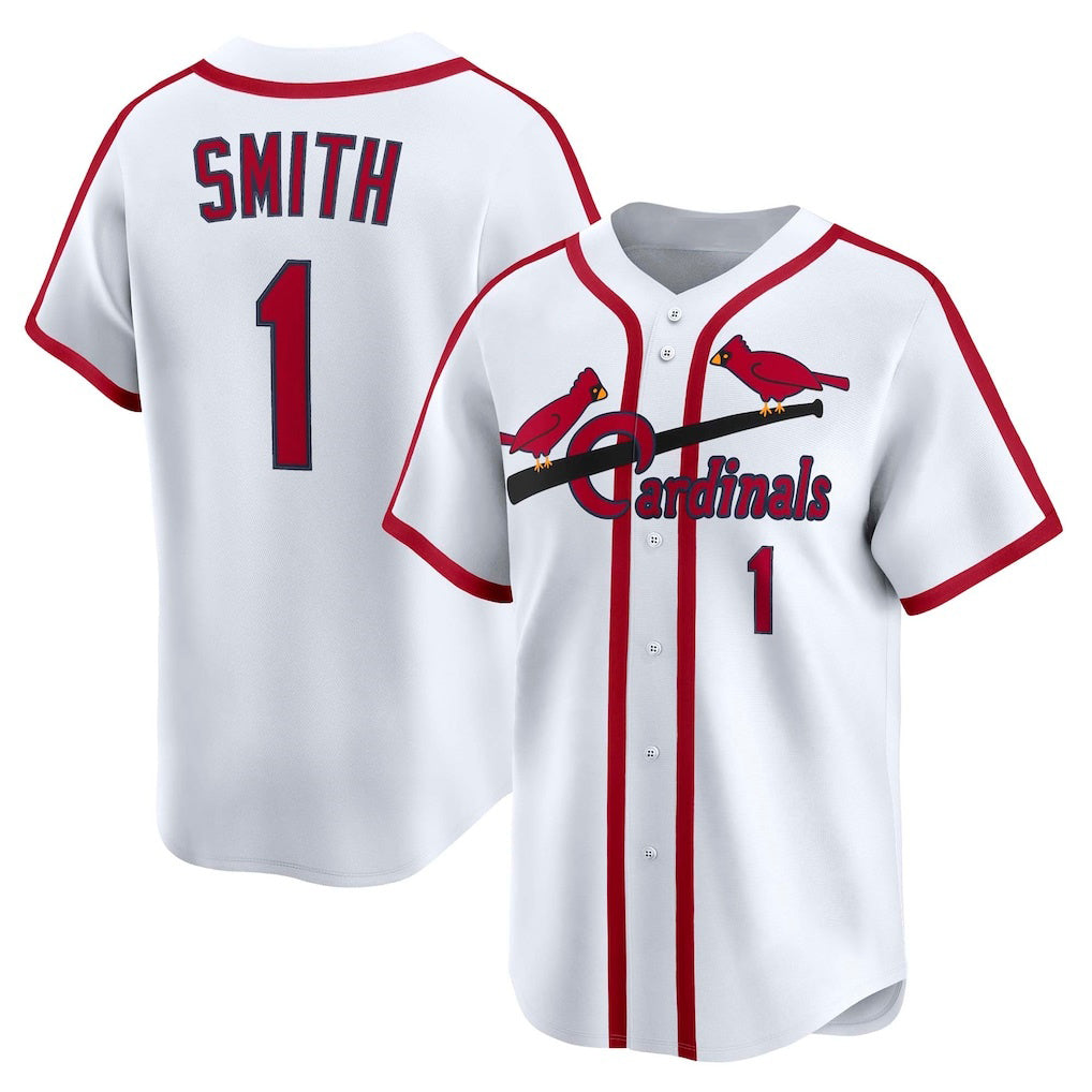 Baseball Jersey | St. Louis Cardinals #1 Ozzie Smith White Throwback Cooperstown Collection Limited - image 1