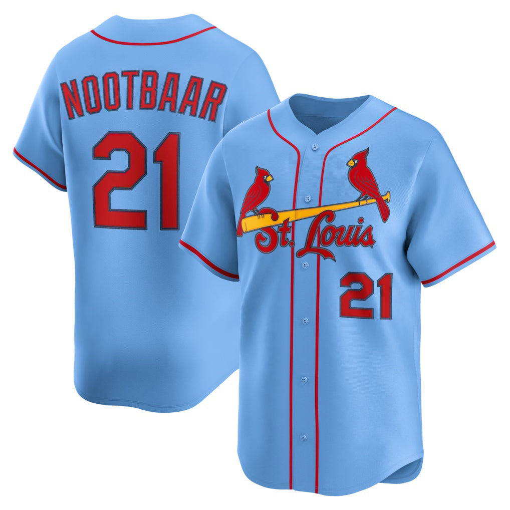Baseball Jersey | St. Louis Cardinals #21 Lars Nootbaar Light Blue Alternate Limited - image 1