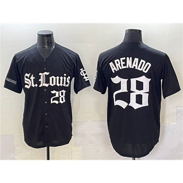 Baseball Jersey | St. Louis Cardinals #28 Nolan Arenado Black 'Gothic Legacy Edition' Limited Stitched - image 1