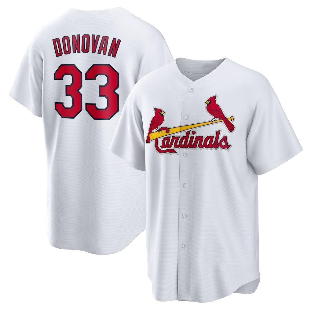 Baseball Jersey | St. Louis Cardinals #33 Brendan Donovan White Home Replica - image 1