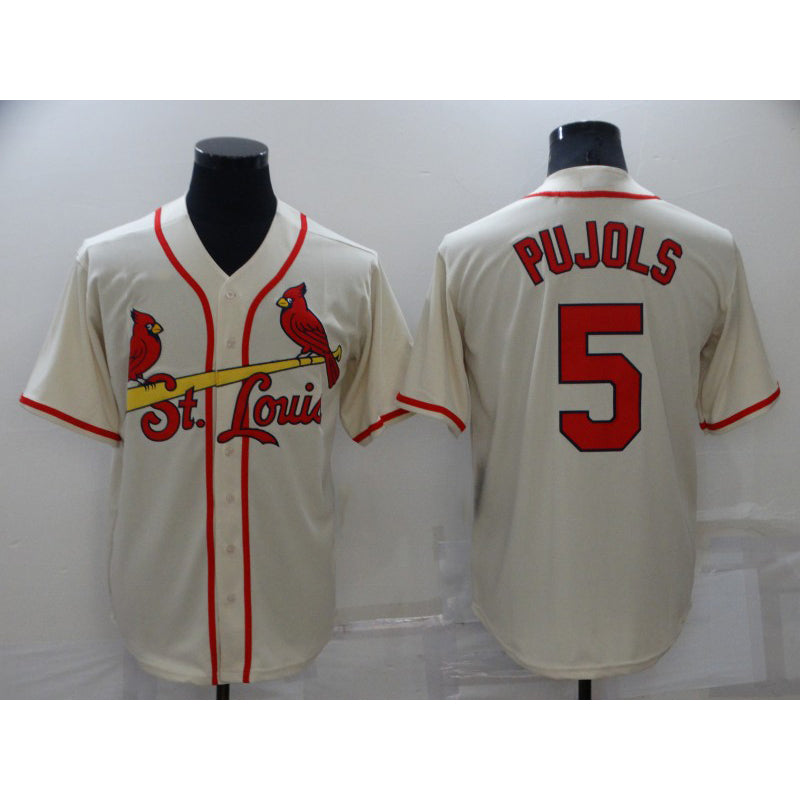 Baseball Jersey | St. Louis Cardinals #5 Albert Pujols Cream Stitched Cool - image 1