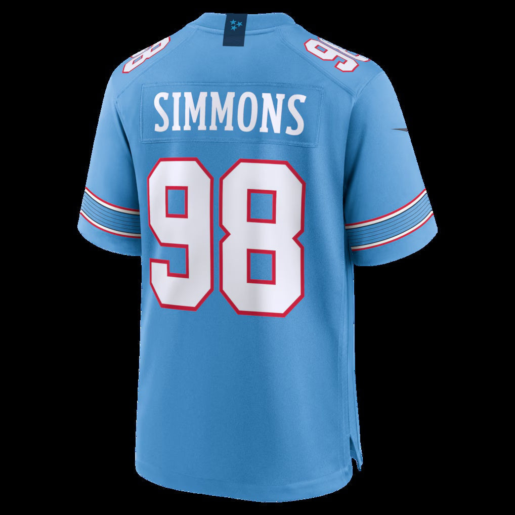 American Football Jersey | T.Titans #98 Jeffery Simmons Light Blue Game - image 1