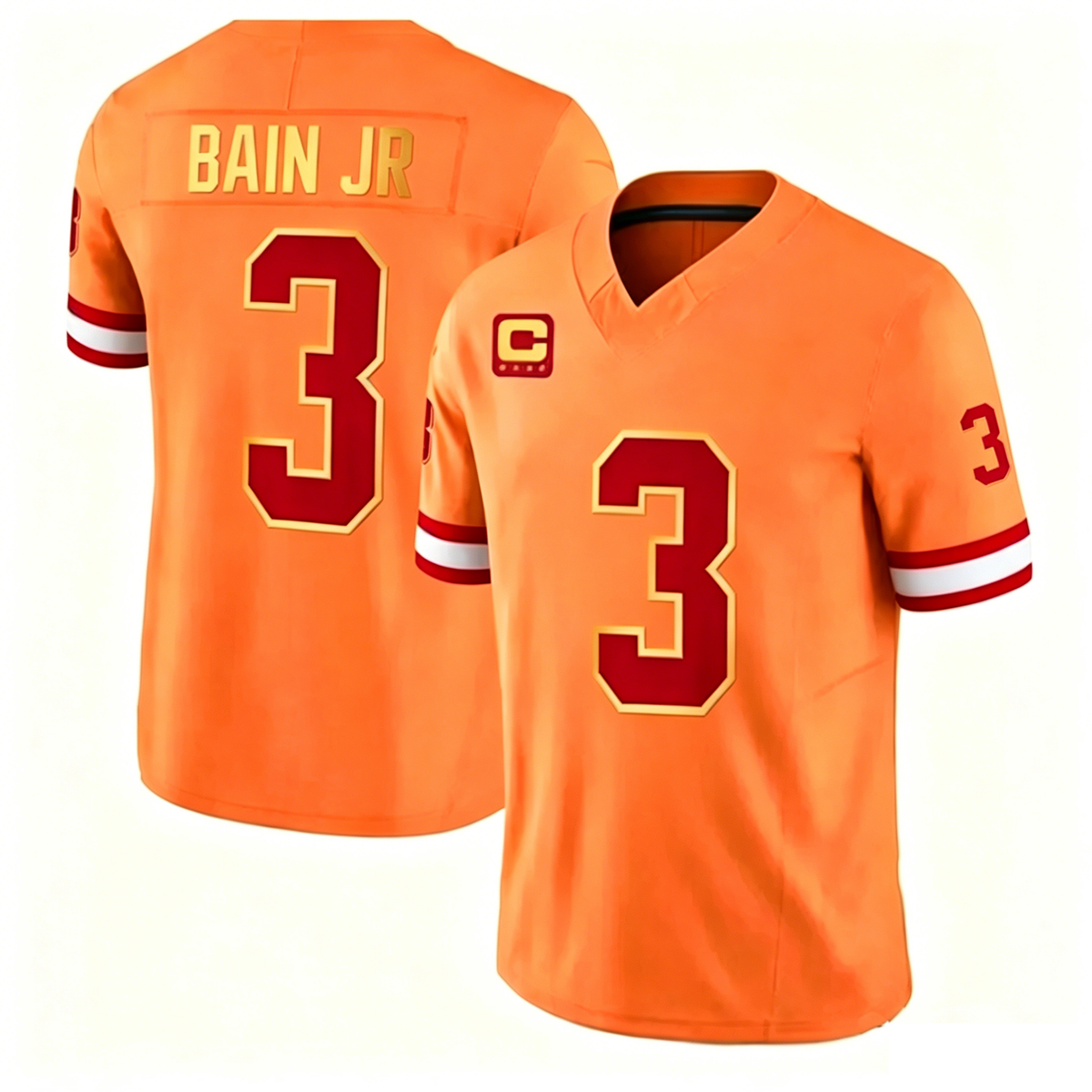 American Football Jersey | TB.Buccaneers #3 Rueben Bain Jr. Orange Throwback Game Stitched - image 1